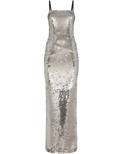 Dolce & Gabbana Maxikleid mit Pailletten - Grau