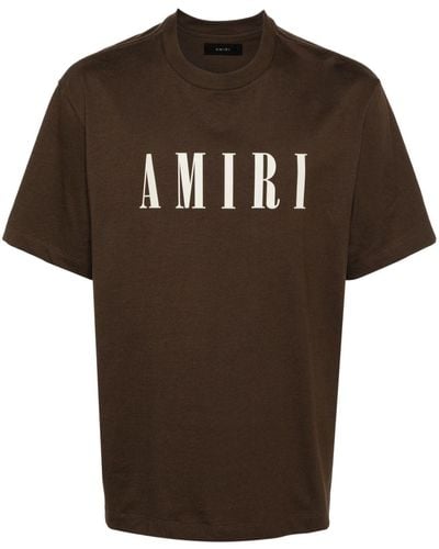 Amiri Logo-print Cotton T-shirt - Men's - Cotton - Brown