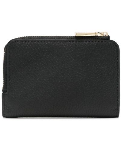 Coccinelle Small Metallic Soft Leather Wallet - Black