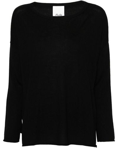 Allude Boat-neck Virgin-wool Sweater - Black