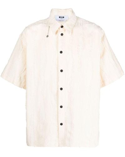 MSGM Textured-finish Cotton Shirt - White