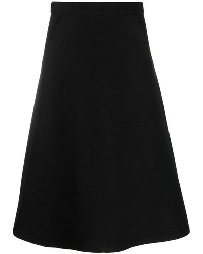 Societe Anonyme Embroidered-logo Midi Skirt - Black