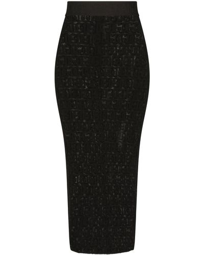 Dolce & Gabbana チュール ペンシルスカート - ブラック
