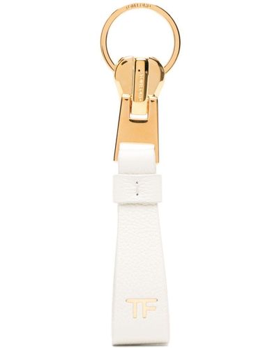 Tom Ford Schlüsselanhänger mit Monogramm-Print - Weiß