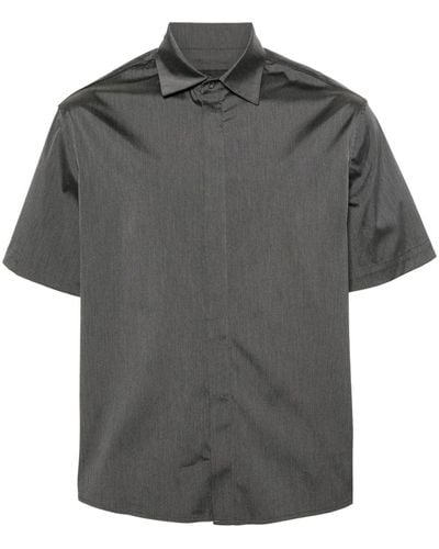 Neil Barrett Short-sleeve Cotton Blend Shirt - Gray