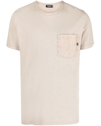 Dondup T-shirt en coton à poche poitrine - Neutre