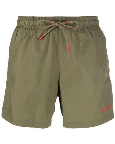 BOSS Shorts mit Logo-Print - Grün