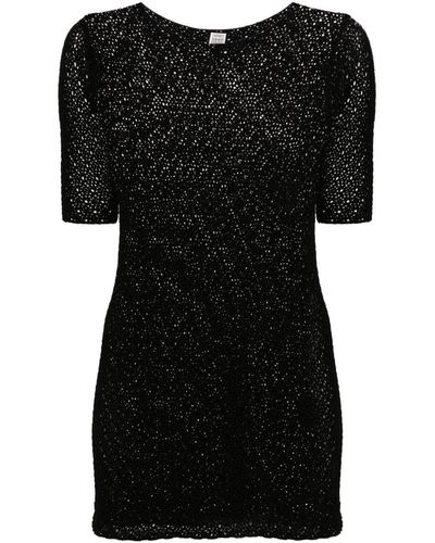Totême Semi-transparenter Pullover mit Bardot-Ausschnitt - Schwarz