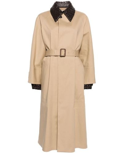 Bottega Veneta Trenchcoat mit Intrecciato-Kragen - Natur