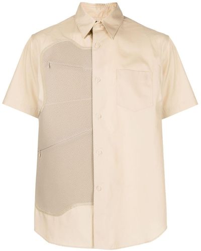 Fumito Ganryu Poly Draped Short-sleeve Shirt - Natural