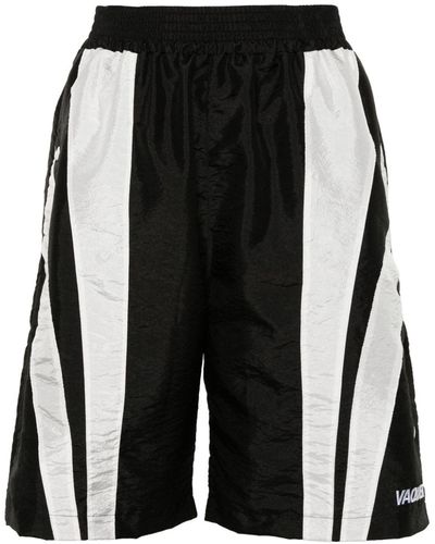 VAQUERA Pantalones cortos Winderbreaker con logo bordado - Negro
