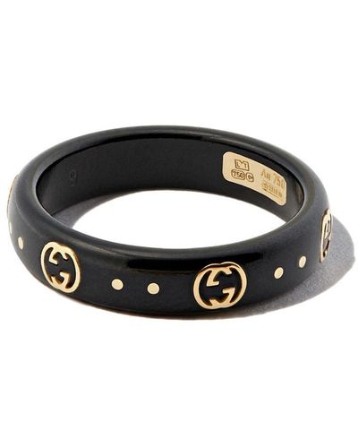 Gucci Anello in oro giallo 18kt Icon GG - Nero