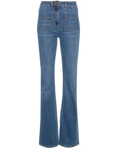 Elisabetta Franchi Bootcut-Jeans mit hohem Bund - Blau