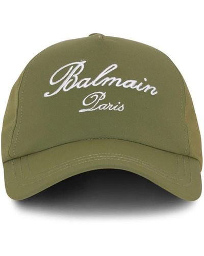 Balmain Cappello da baseball con ricamo - Verde