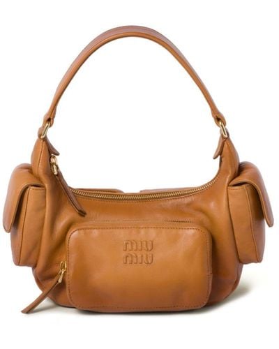Miu Miu Nappa-leather Tote Bag - Brown
