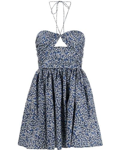 Matteau Mini-jurk Met Bloemenprint - Blauw