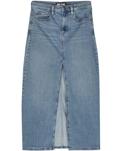 DKNY Jupe longue en jean à taille haute - Bleu