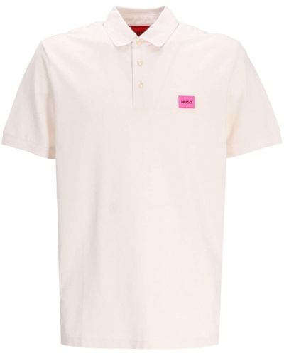 HUGO Dereso Poloshirt mit Logo-Print - Pink