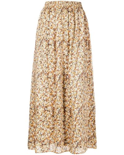 Faithfull The Brand Barletta Floral Midi Skirt - Natural