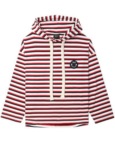 Joshua Sanders Logo-appliqué Striped Hoodie - Red