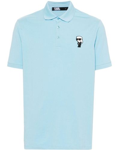Karl Lagerfeld Appliqué-logo Polo Shirt - Blue