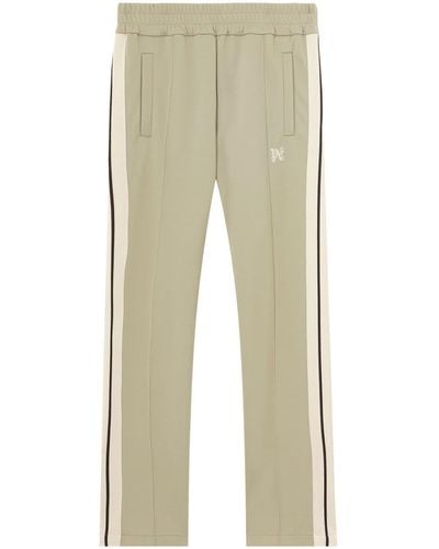 Palm Angels Monogram-embroidered Striped Track Trousers - Natural