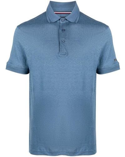 Tommy Hilfiger Poloshirt Met Logoplakkaat - Blauw