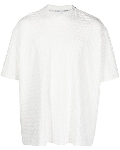 Sunnei Embossed-logo Print Jersey T-shirt - White