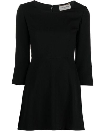 Saint Laurent Scoop-neck A-line Dress - Black