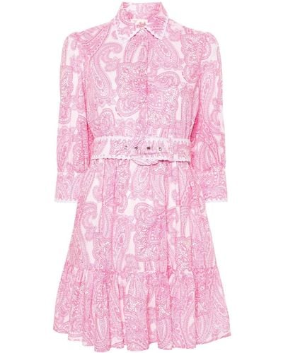 Mc2 Saint Barth Bandana-print Cotton Mini Dress - Pink