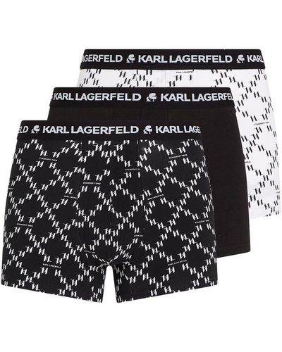 Karl Lagerfeld Drie Boxershorts Met Logoband - Zwart