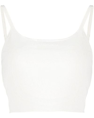 Alexander Wang Scoop-neck Cropped Tank Top - White