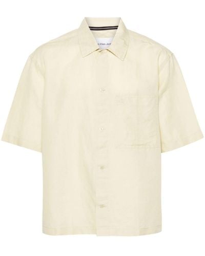 Calvin Klein Patch-pocket Short-sleeve Shirt - Natural
