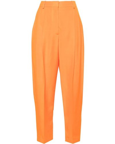 Stella McCartney Pleated Cropped Trousers - Orange