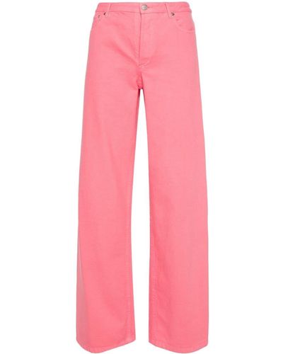 A.P.C. Elisabeth High-rise Wide-leg Jeans - Pink