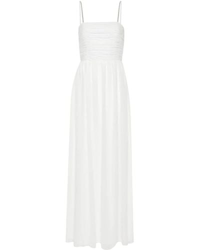 Peserico Plissé Draped Maxi Dress - White