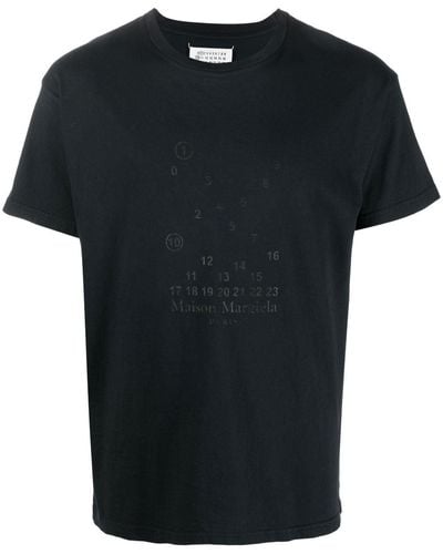 Maison Margiela Camiseta con motivo de números - Negro