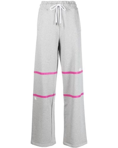 Gcds Logo-print Drawstring-waistband Track Trousers - Grey