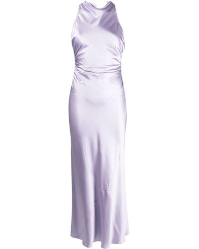 Reformation Casette Criss-cross Straps Silk Dress - Purple