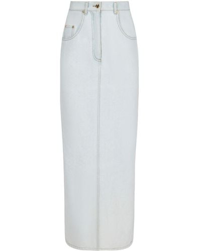 Nina Ricci Jupe taille haute à patch logo - Blanc