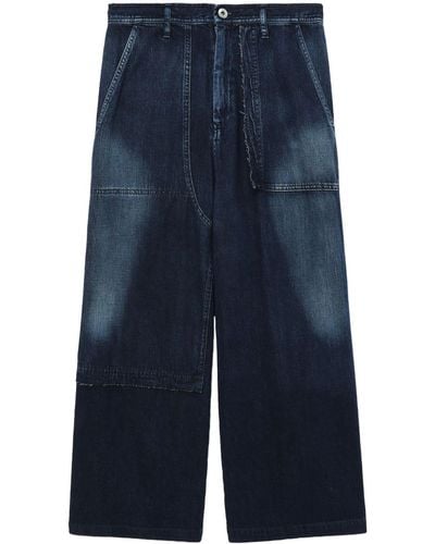 Y's Yohji Yamamoto Faded Wide-leg Jeans - Blue