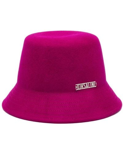 Borsalino Logo-plaque Felted Bucket Hat - Pink