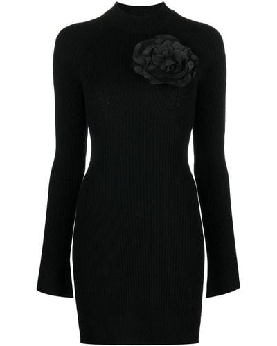 Blumarine Cut-out Wool Mini Dress - Black