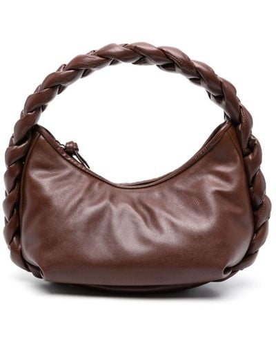 Hereu Espiga Shiny Leather Shoulder Bag - Brown