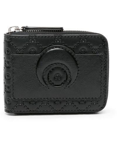 Marine Serre Moonogram-pattern Leather Wallet - Black