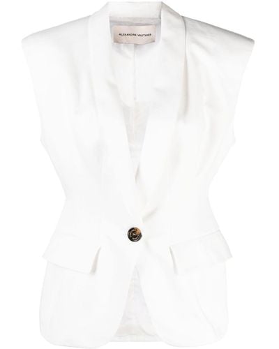 Alexandre Vauthier Single-breasted Cotton Waistcoat - White