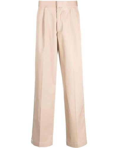 Bonsai Pantalon droit à design plissé - Neutre