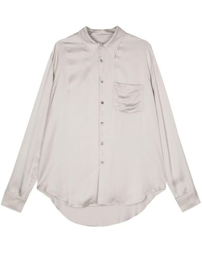 MM6 by Maison Martin Margiela Cut-out Satin Shirt - White