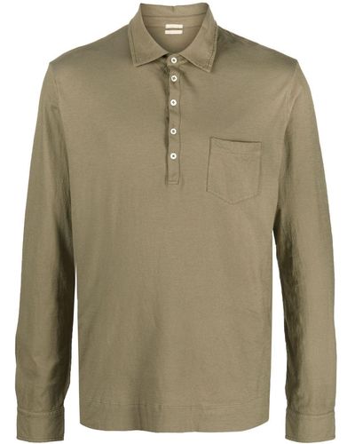 Massimo Alba Long-sleeve Cotton Polo Shirt - Green