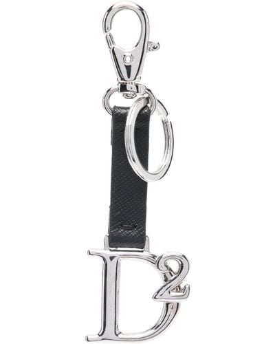 DSquared² Schlüsselanhänger mit Logo-Schild - Weiß